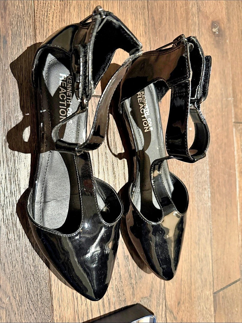 Kenneth Cole Reaction Patent Pointed-Toe Heels in Black